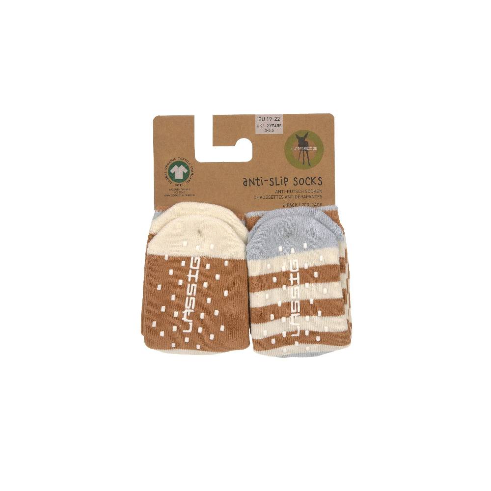 Lässig Kinder Antirutsch-Socken (2er-Set), Hellblau Karamell Saisonschlussverkauf
