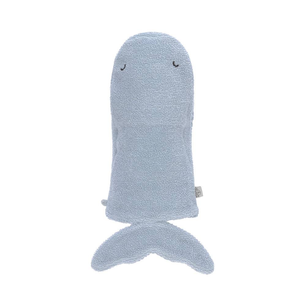 Lässig Spiel-Waschhandschuh GOTS, Wal Blau