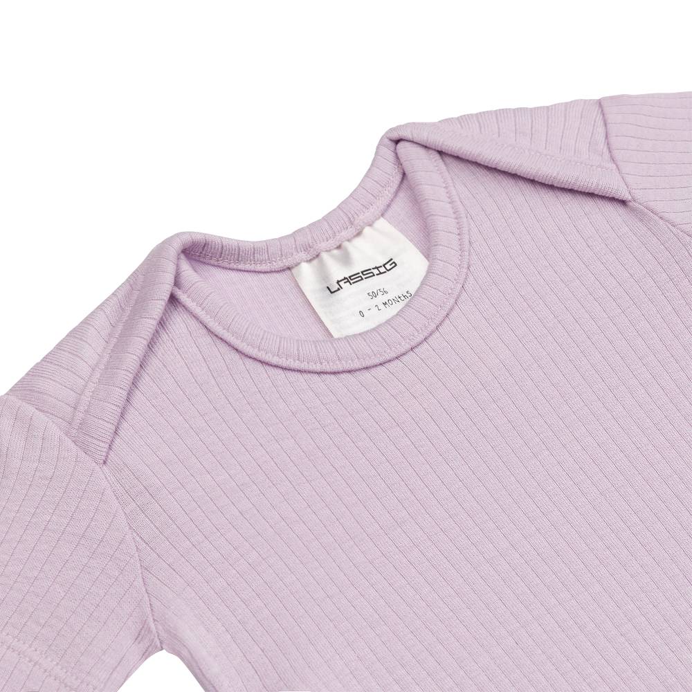 Lässig Baby Body Kurzarm - gerippt, Lila Osterangebot