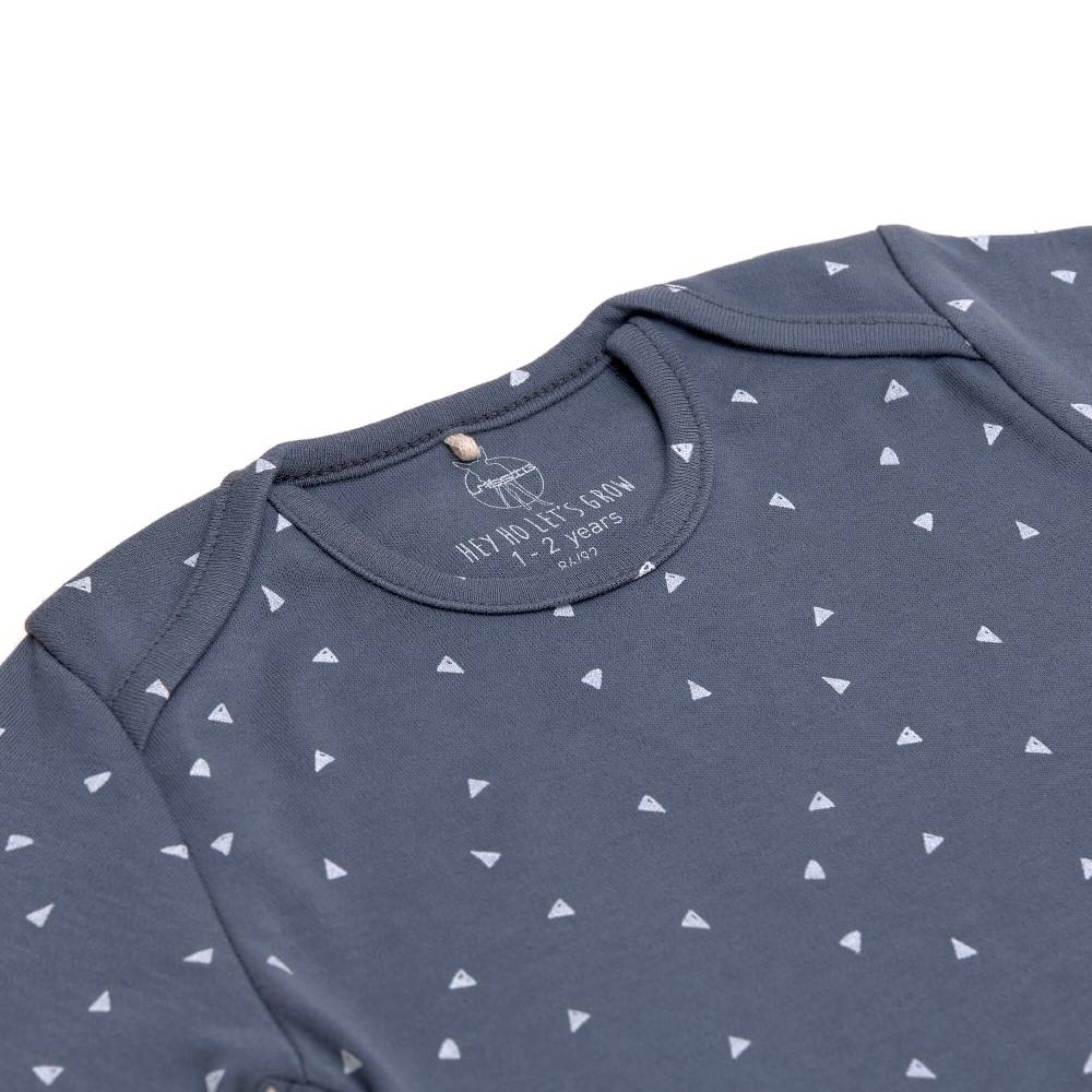 Lässig Baby Body kurzarm - Bio Baumwolle, Dreiecke, Blau Jubiläumsangebot