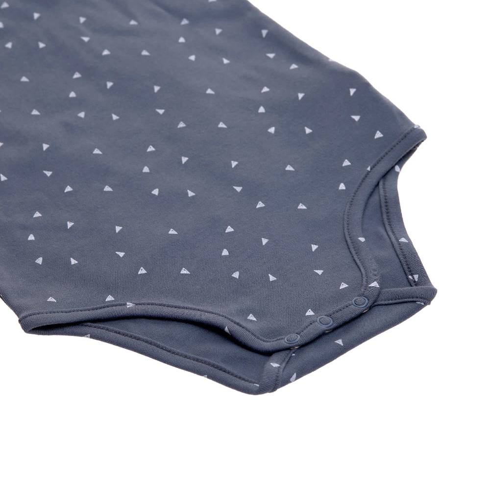 Lässig Baby Body kurzarm - Bio Baumwolle, Dreiecke, Blau Jubiläumsangebot