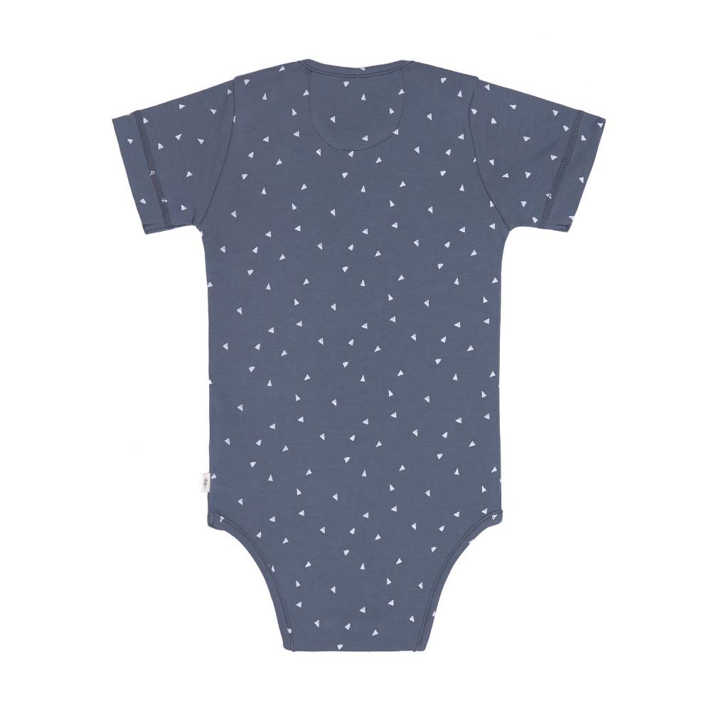 Lässig Baby Body kurzarm - Bio Baumwolle, Dreiecke, Blau Jubiläumsangebot