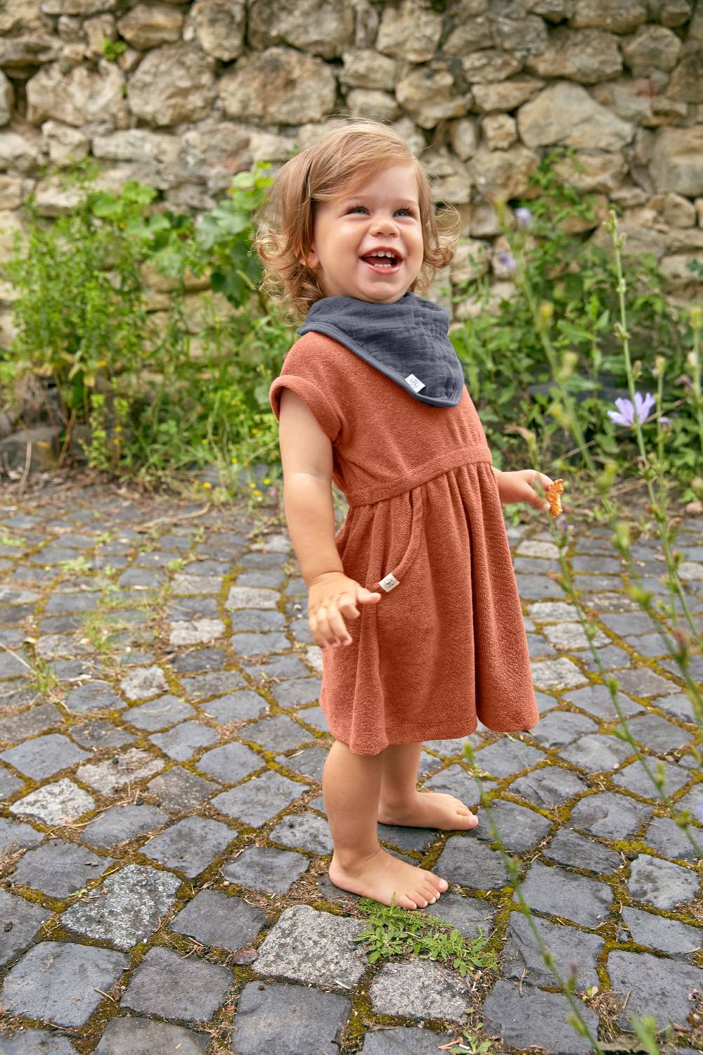 Lässig Frottee Kleid Kinder, Rostrot Top Angebot