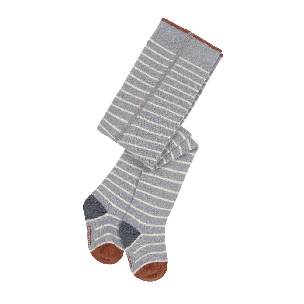 Lässig Strumpfhose - Tights GOTS, Tiny Farmer, Striped Orange Grey White