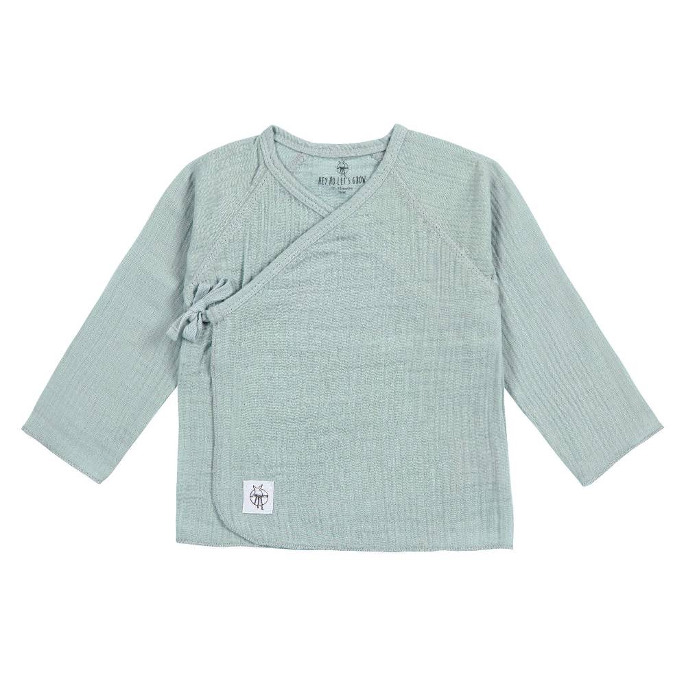 Lässig Musselin Wickelshirt - Bio Baumwolle, Silbergrau