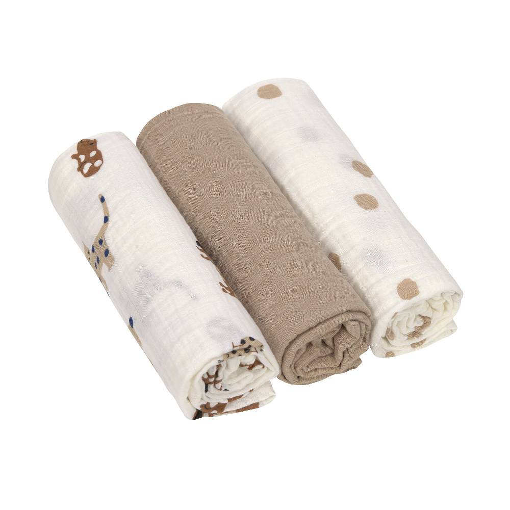 Lässig Mulltücher 3er Set 85 x 85 cm - Little Mateys, Royal Blau