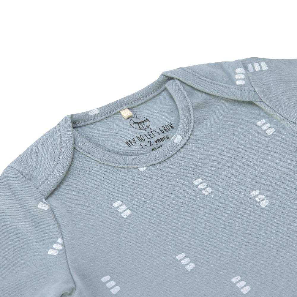 Lässig Baby Body langarm - Bio Baumwolle, Blocks, Hellblau Hotsell