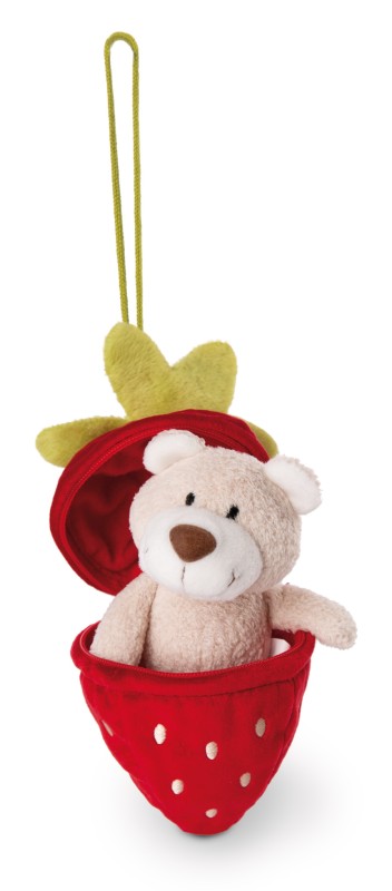 NICI Kuscheltier Bär Bendix in Erdbeere mit Loop NICI GREEN Günstiger Verkauf