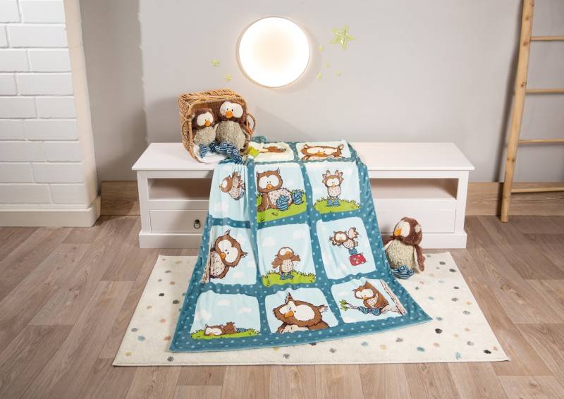 NICI Plüschdecke Eule Oscar Räumungsverkauf