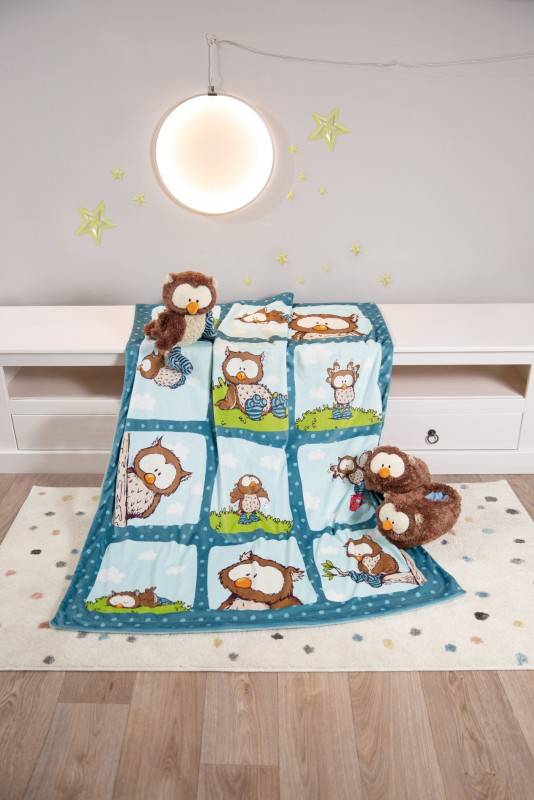 NICI Plüschdecke Eule Oscar Räumungsverkauf