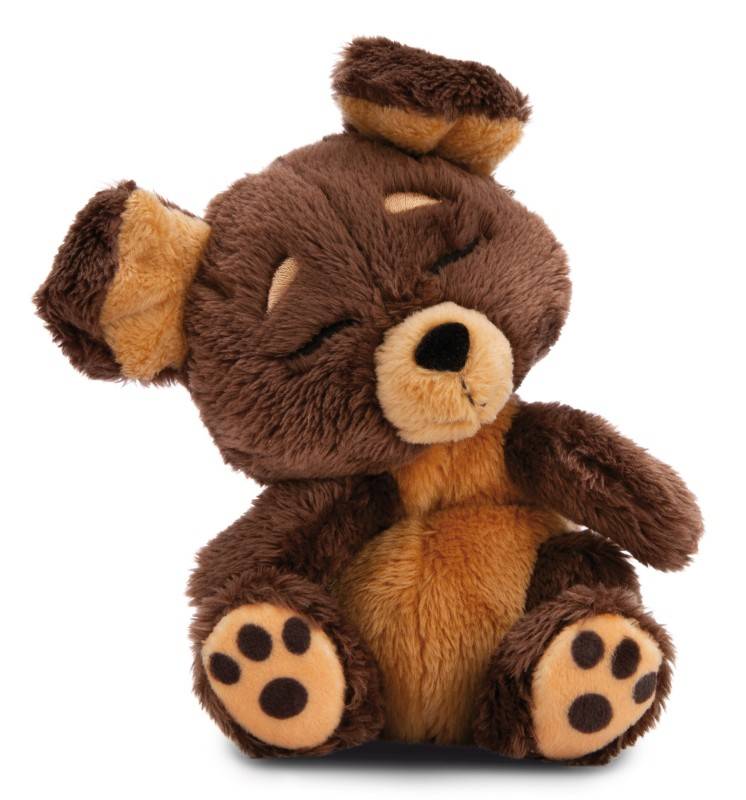 NICI Kuscheltier Sleeping Pets brauner Hund 12cm im grünen Körbchen NICI GREEN Jubiläumsangebot