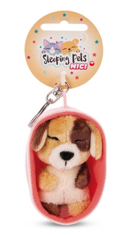 NICI Schlüsselanhänger Sleeping Pets Hund dreifarbig