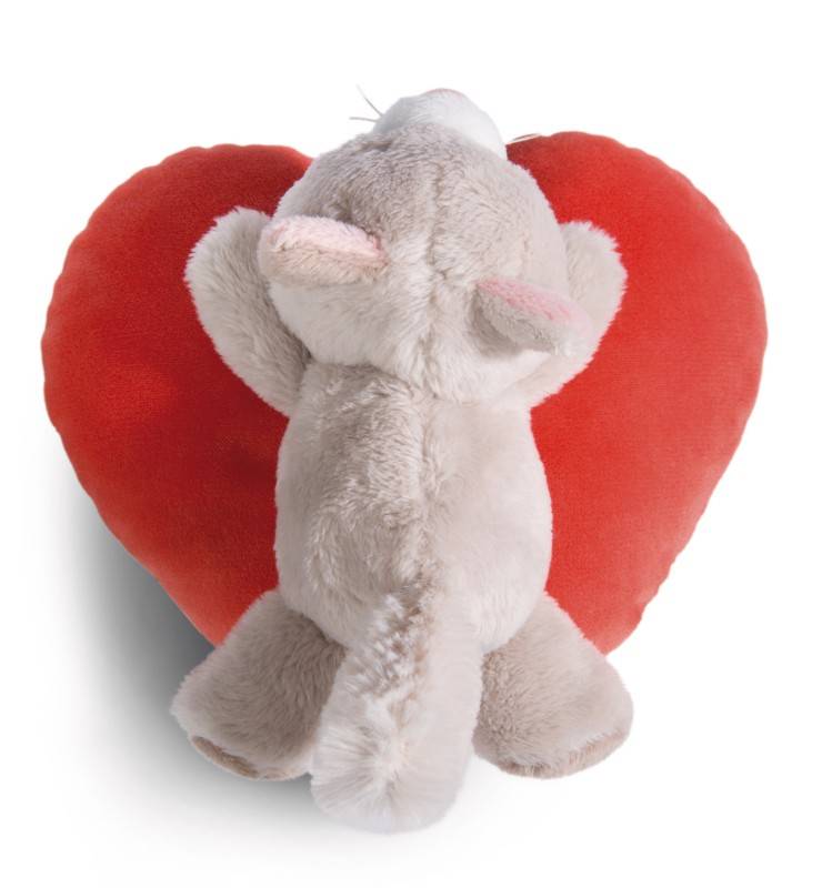 NICI Kuscheltier Love Katze auf Herz liegend NICI GREEN 50% Rabatt mit kostenlosem Versand