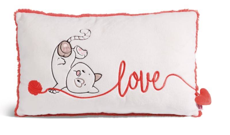 NICI Rechteckiges Kissen Katze "Love" NICI GREEN