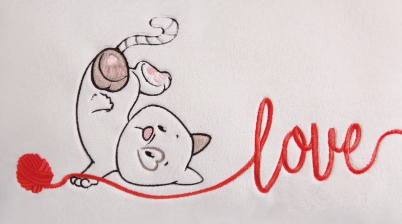 NICI Rechteckiges Kissen Katze "Love" NICI GREEN Begrenzt auf 3 Tage