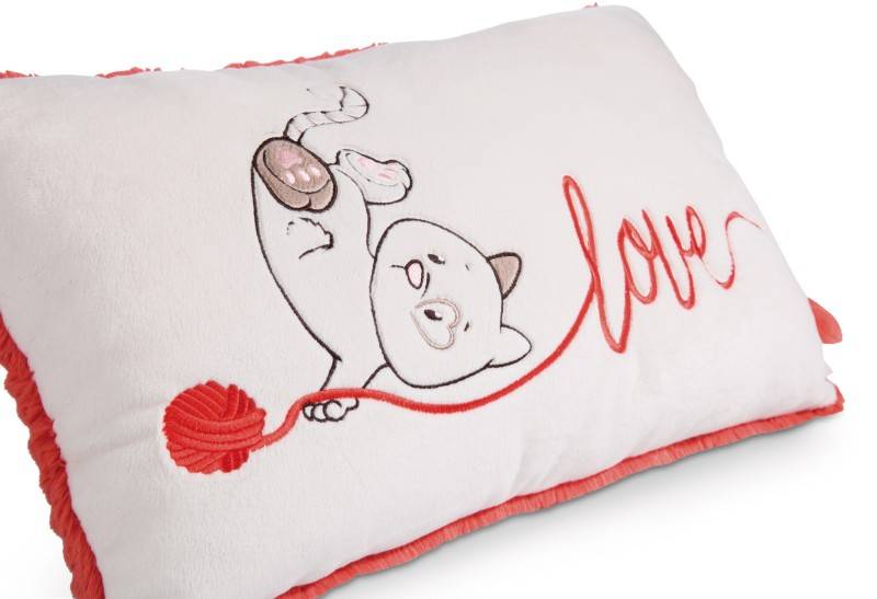 NICI Rechteckiges Kissen Katze "Love" NICI GREEN Begrenzt auf 3 Tage