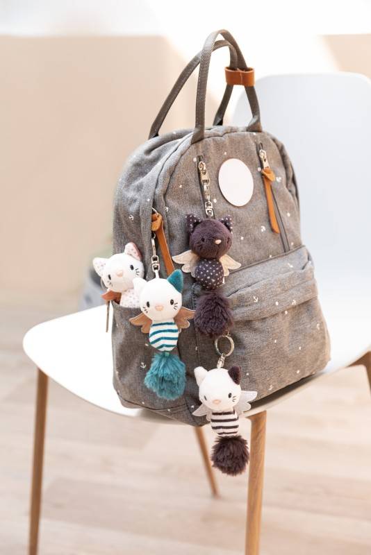 NICI Schlüsselanhänger Schutzkätzchen schwarz-weiß gestreift NICI GREEN zollfrei