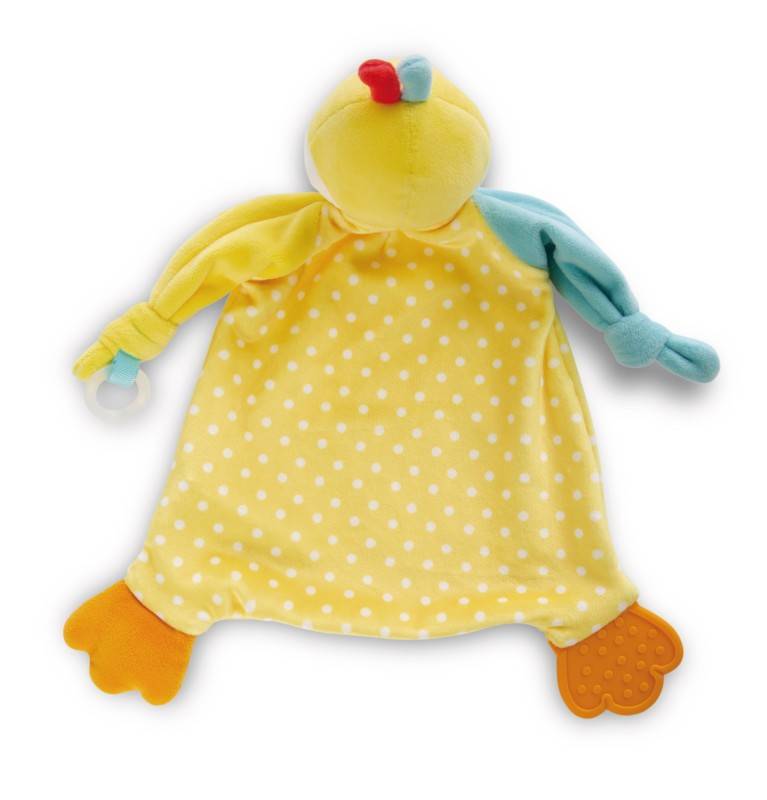 NICI Schmusetuch Ente mit Beißring und Schnullerbefestigung Fabrikverkauf