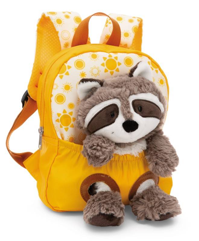 NICI Rucksack mit Waschbär Plüschtier
