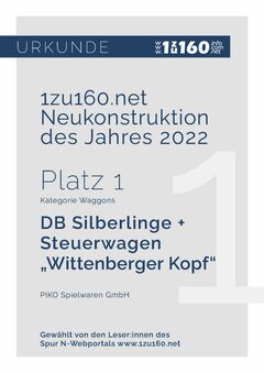 Piko N Personenwagen n-Steuerwagen "Wittenberger Kopf" DB AG V Artikelnummer: 40611 Begrenzt auf 3 Tage