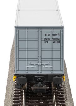 Piko Containertragwagen DR IV 2 x 20' Container "VEB PIKO" Artikelnummer: 27709 Fabrikpreis