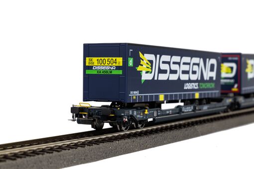 Piko Taschenwagen T3000e Cemat mit 2 "Dissegna" Trailern SBB VI Artikelnummer: 24600 Rabatt