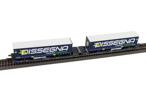 Piko Taschenwagen T3000e Cemat mit 2 "Dissegna" Trailern SBB VI Artikelnummer: 24600 Rabatt