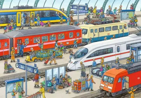 Ravensberger Matratzen Kinderpuzzle ab 4 Jahren - Trubel am Bahnhof - 24 Teile Bis zu 60% Rabatt