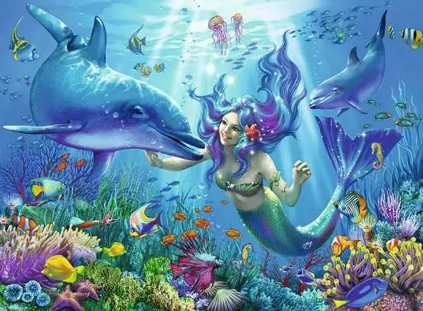 Ravensberger Matratzen Kinderpuzzle ab 8 Jahren - Leuchtendes Unterwasserparadies - 200 Teile Nur für heute