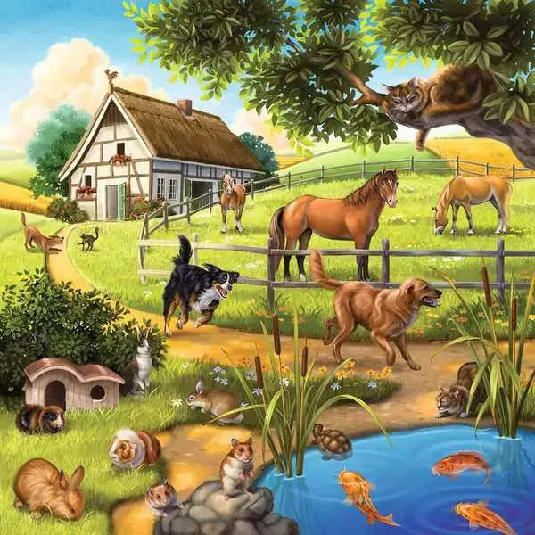 Ravensberger Matratzen Kinderpuzzle ab 5 Jahren - Wald-/Zoo-/Haustiere - 49 Teile Cyber Monday