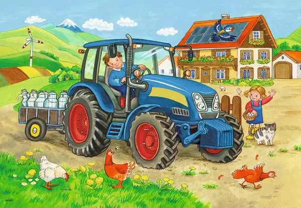Ravensberger Matratzen Kinderpuzzle ab 3 Jahren - Baustelle und Bauernhof - 12 Teile Jubiläumsangebot