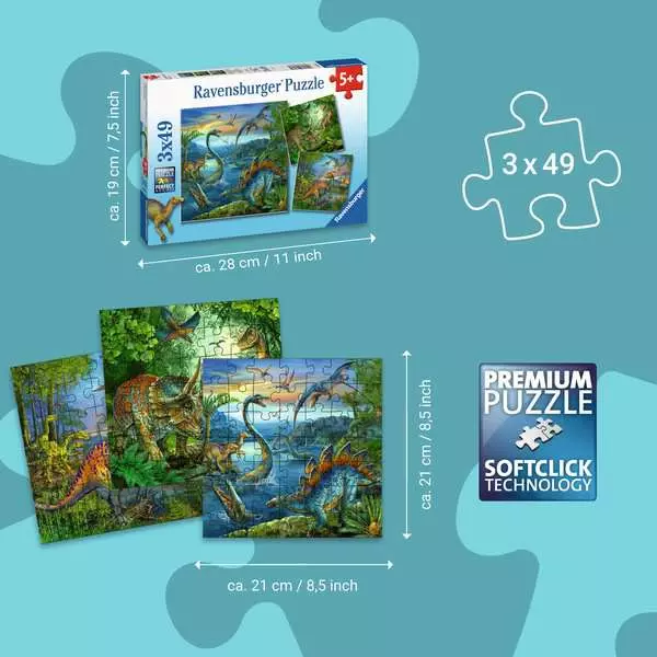 Ravensberger Matratzen Kinderpuzzle ab 5 Jahren - Faszination Dinosaurier - 49 Teile Lagerräumung
