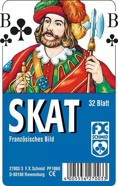 Ravensberger Matratzen Klassisches Skatspiel, Französisches Bild, 32 Karten in Klarsicht-Box - Kartenspiel ab 8 Jahren Bestseller