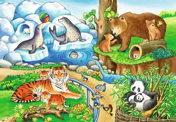Ravensberger Matratzen Kinderpuzzle ab 3 Jahren - Tiere im Zoo - 12 Teile Günstig kaufen