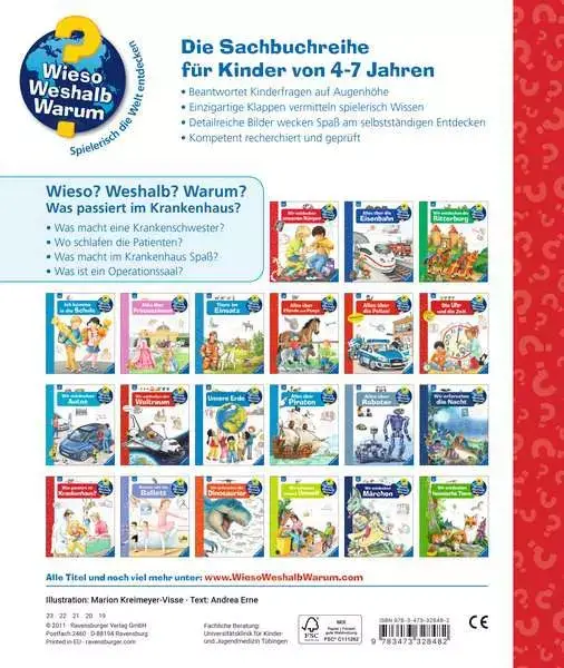 Ravensberger Matratzen Ravensburger Wieso? Weshalb? Warum?, Band 53: Was passiert im Krankenhaus? Nur noch ein Tag übrig