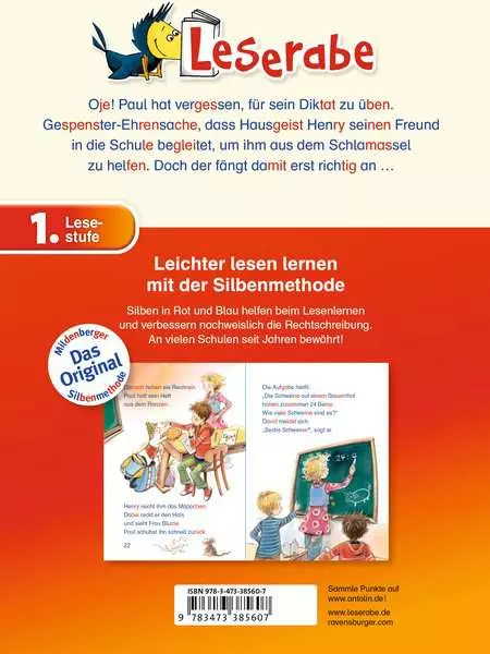 Ravensberger Matratzen Leserabe mit Mildenberger Silbenmethode: Das kleine Gespenst geht in die Schule Begrenzt auf 3 Tage