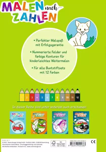 Ravensberger Matratzen Malen nach Zahlen ab 3: Tiere Outlet