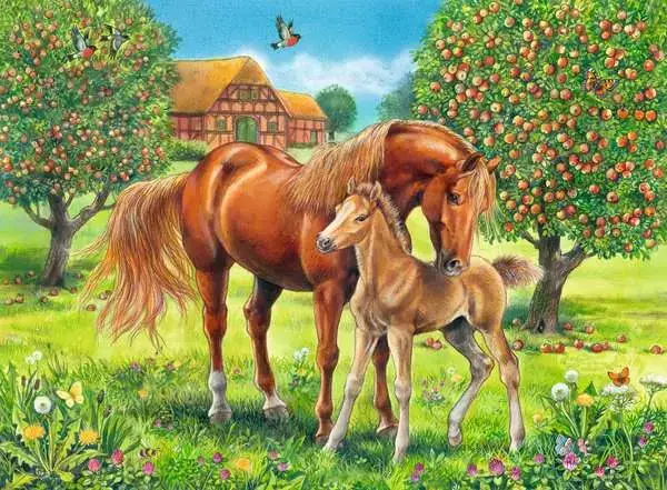 Ravensberger Matratzen Kinderpuzzle ab 6 Jahren - Pferdeglück auf der Wiese - 100 Teile Sonderangebot