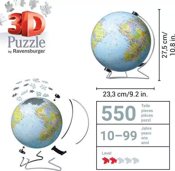 Ravensberger Matratzen 3D Puzzle Ball Globus in deutscher Sprache Riesige Ersparnisse