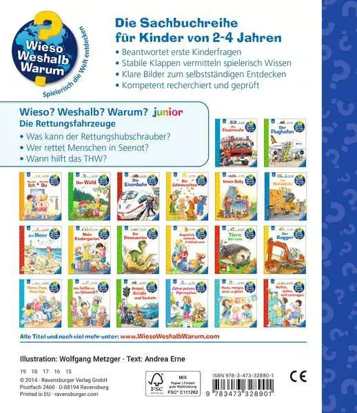 Ravensberger Matratzen Ravensburger Wieso? Weshalb? Warum? junior, Band 23: Die Rettungsfahrzeuge Begrenzte Freigabe