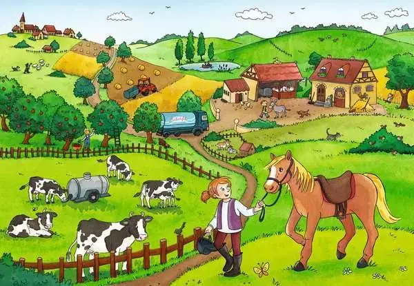 Ravensberger Matratzen Kinderpuzzle ab 3 Jahren - Fleißig auf dem Bauernhof - 12 Teile 2025