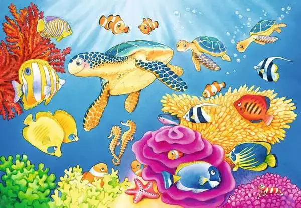 Ravensberger Matratzen Kinderpuzzle ab 4 Jahren - Kunterbunte Unterwasserwelt - 24 Teile Große Rabatte