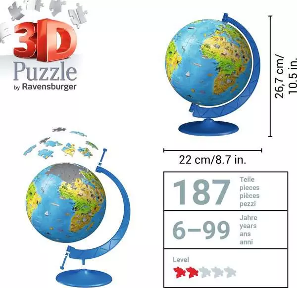 Ravensberger Matratzen 3D Puzzle Ball Kinderglobus in deutscher Sprache Exklusivangebot