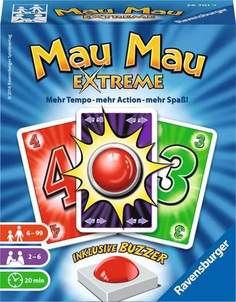 Ravensberger Matratzen Mau Mau Extreme - Kartenspiel ab 6 Jahren Neuheiten