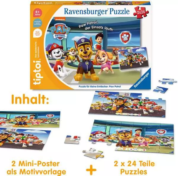 Ravensberger Matratzen Kinderpuzzle ab 4 Jahren - tiptoi® Puzzle für kleine Entdecker: Paw Patrol - 24 Teile Bis zu 65% Rabatt