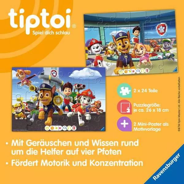Ravensberger Matratzen Kinderpuzzle ab 4 Jahren - tiptoi® Puzzle für kleine Entdecker: Paw Patrol - 24 Teile Bis zu 65% Rabatt