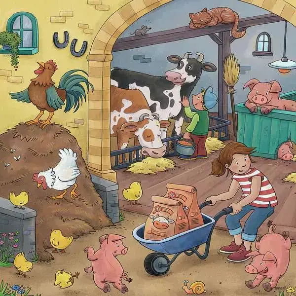 Ravensberger Matratzen Kinderpuzzle ab 5 Jahren - Viel los auf dem Bauernhof - 49 Teile Sonderangebot der Fabrik
