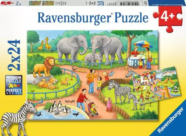 Ravensberger Matratzen Kinderpuzzle ab 4 Jahren - Ein Tag im Zoo - 24 Teile 50% Rabatt für begrenzte Zeit