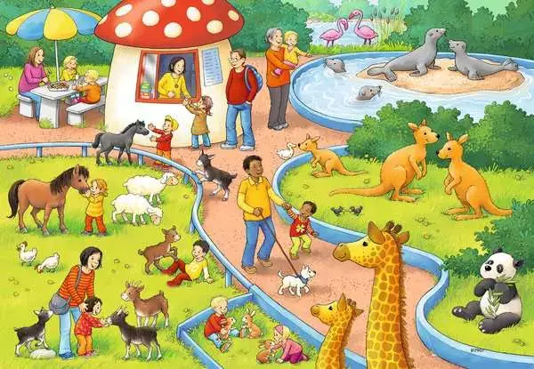 Ravensberger Matratzen Kinderpuzzle ab 4 Jahren - Ein Tag im Zoo - 24 Teile 50% Rabatt für begrenzte Zeit