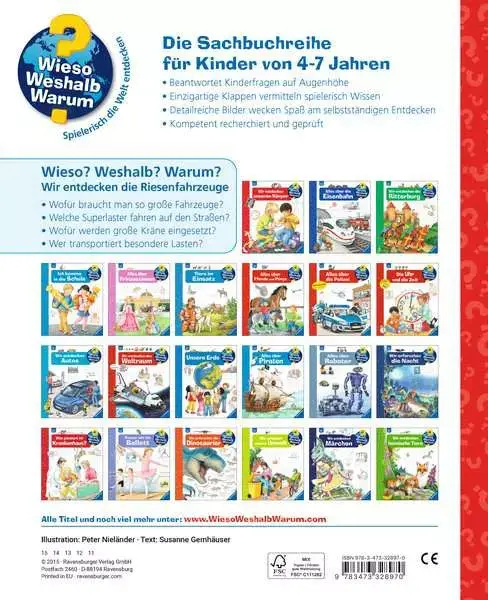 Ravensberger Matratzen Ravensburger Wieso? Weshalb? Warum?, Band 6: Wir entdecken die Riesenfahrzeuge Vierteljährliche Förderung